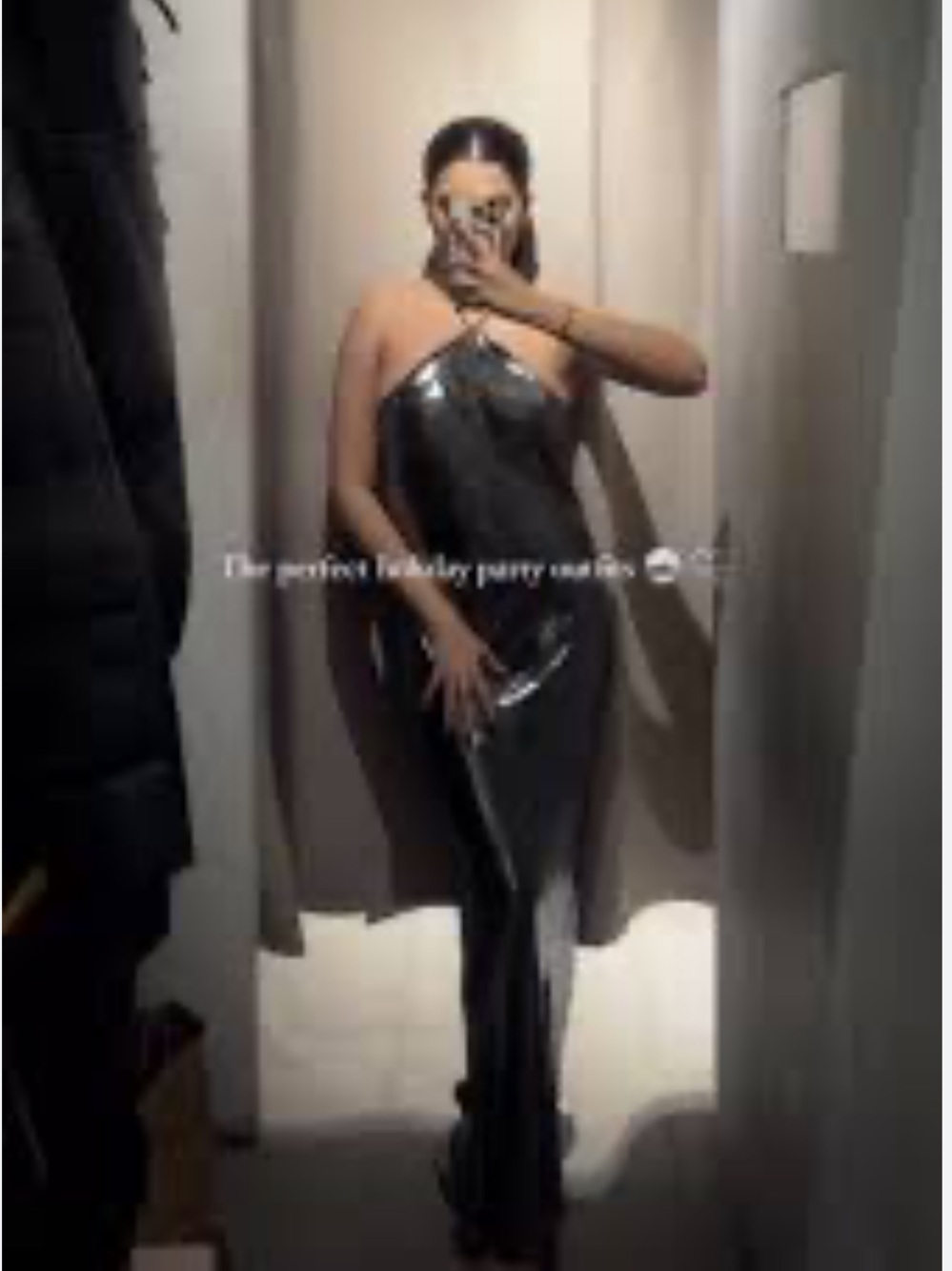 Zara Shiny silver metallic Gown